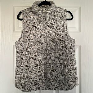 Ann Taylor Loft Leopard Print Whisper White Puffer Vest - Size S